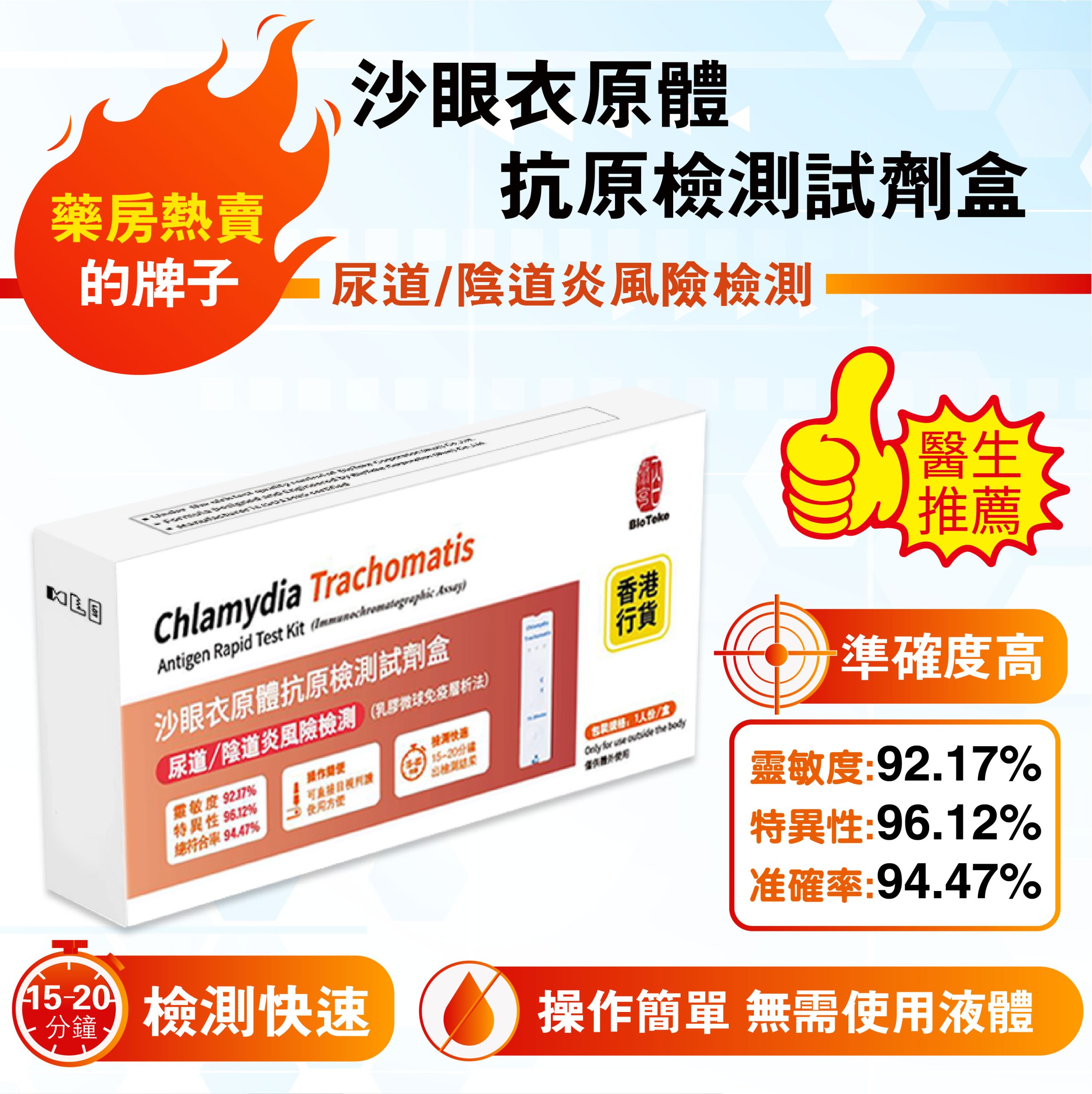 BIOTEKE-沙眼衣原體抗原檢測試劑盒